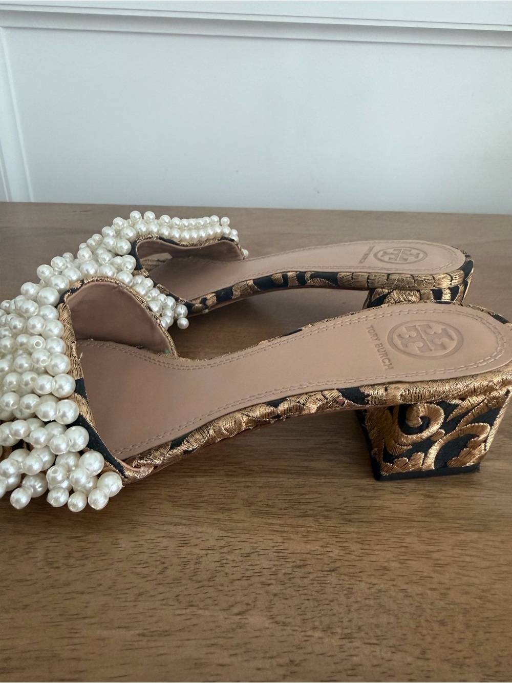 Tory Burch Ivory Pearl-Embellished Flat Loafer - Picture 4 of 4